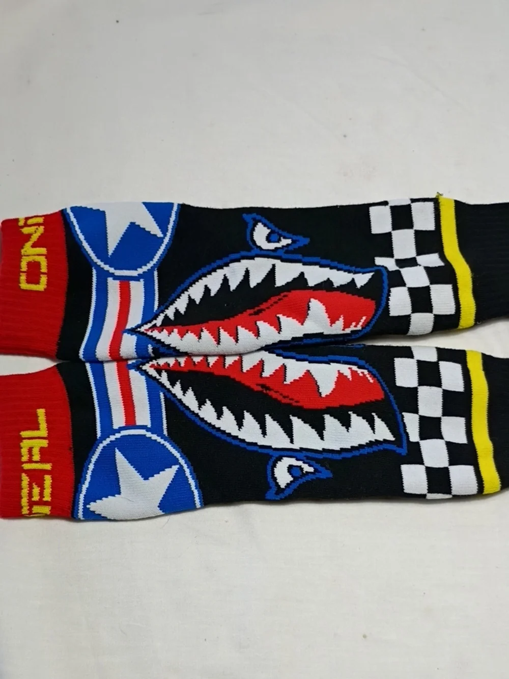 EUC O'Neill Pro MX Wingman Sox Crew Socks Size One Size Sharks